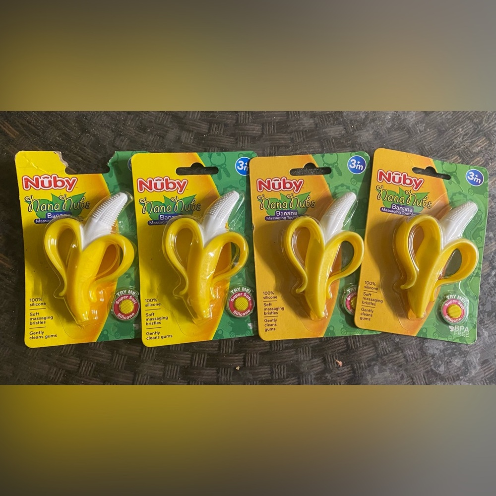 4 Nana Nubs Baby Massaging Toothbrushes….Bananas!